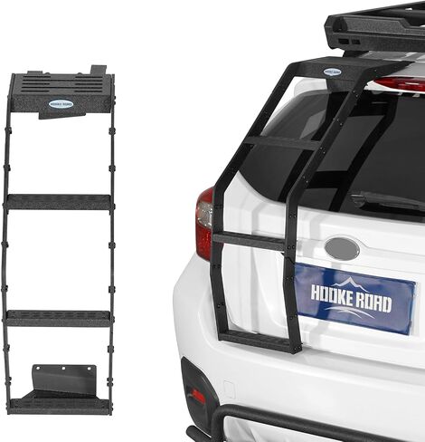 سلم فتحة خلفي من Hooke Road Crosstrek لـ 2013-2017 Subaru XV Crosstrek، تحميل 220 رطل، سلم الوصول إلى سقف صندوق السيارة الخلفي ذو 3 خطوات مع دواسات مضادة للانزلاق in Saudi Arabia