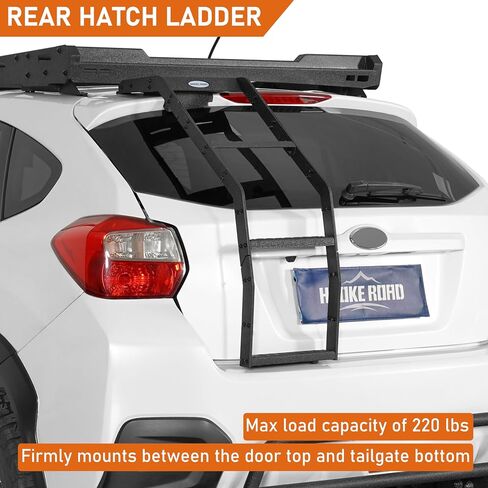 سلم فتحة خلفي من Hooke Road Crosstrek لـ 2013-2017 Subaru XV Crosstrek، تحميل 220 رطل، سلم الوصول إلى سقف صندوق السيارة الخلفي ذو 3 خطوات مع دواسات مضادة للانزلاق in Saudi Arabia