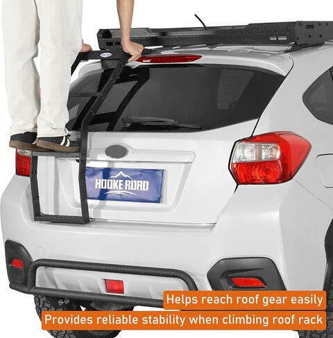 سلم فتحة خلفي من Hooke Road Crosstrek لـ 2013-2017 Subaru XV Crosstrek، تحميل 220 رطل، سلم الوصول إلى سقف صندوق السيارة الخلفي ذو 3 خطوات مع دواسات مضادة للانزلاق in Saudi Arabia