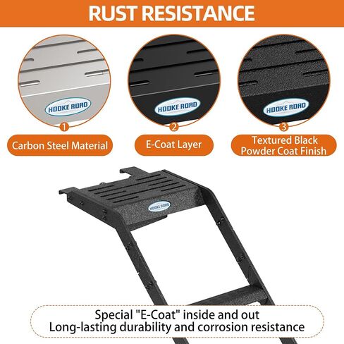 سلم فتحة خلفي من Hooke Road Crosstrek لـ 2013-2017 Subaru XV Crosstrek، تحميل 220 رطل، سلم الوصول إلى سقف صندوق السيارة الخلفي ذو 3 خطوات مع دواسات مضادة للانزلاق in Saudi Arabia