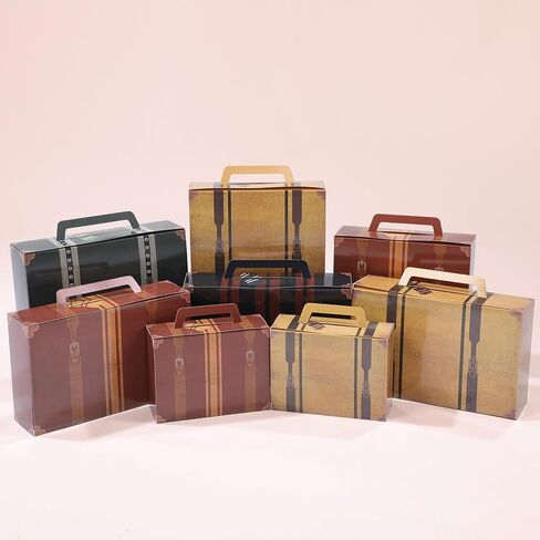 6 Pcs Large Magical Themed Christmas Under Tree Decor Box Travel Suitcase Travel Party Decor Paperboard Fantasy Themed Suitcases Gift Box Decorative with Magical Elements Decorations in Kuwait