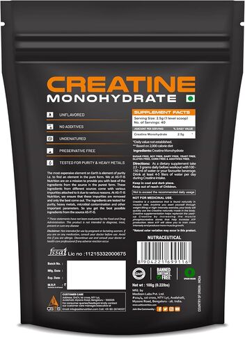AS-IT-IS Nutrition Creatine Monohydrate 500gms/17.6 Oz | Usa Labdoor Certified for Accuracy & Purity No Preservatives Gluten-free Vegan Friendly Post-workout Supplement in Saudi Arabia
