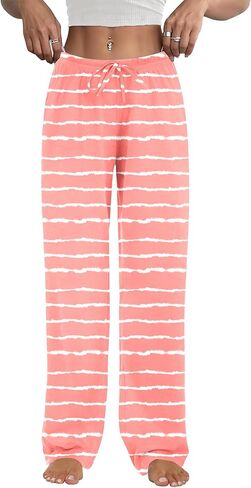 Ekouaer Womens Pajama Pants Plaid Lounge Pants Soft Drawstring Pj Bottoms with Pockets in Saudi Arabia