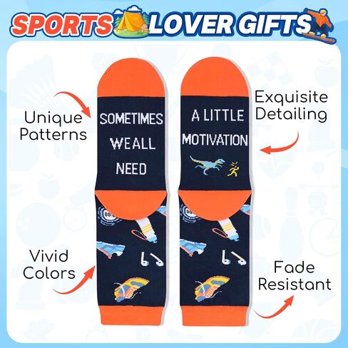 HAPPYPOP Novelty Socks For Men - Bowling Golf American Flag Socks, Doctor Nurse Optometry Music Math Gifts in Kuwait