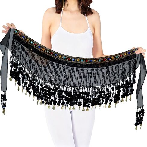 MUNAFIE Women's Belly Dance Hip Scarf Performance Outfits Skirt Festival Clothing in Kuwait
