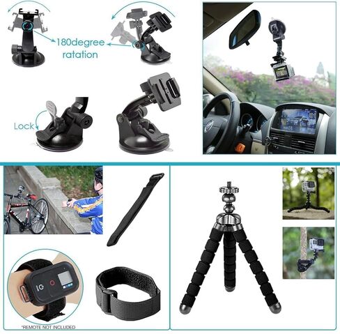 كاميرا الحركة GoPro MAX 360 المقاومة للماء - مع مجموعة ملحقات مكونة من 50 قطعة، شاشة تعمل باللمس - فيديو كروي بدقة 5.6K30 HD - صور بدقة 16.6 ميجابكسل 360 - استقرار البث المباشر بدقة 1080 بكسل - كل ما تحتاجه in Saudi Arabia