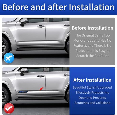 Car Body Trim for 2025 2026 Lexus Lx700h Car Body Anti-Collision Trim Trim Appearance Modification Accessories (Stainless Steel Black) in Kuwait