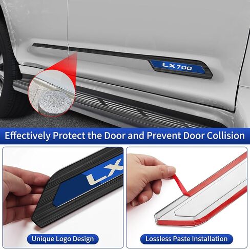 Car Body Trim for 2025 2026 Lexus Lx700h Car Body Anti-Collision Trim Trim Appearance Modification Accessories (Stainless Steel Black) in Kuwait