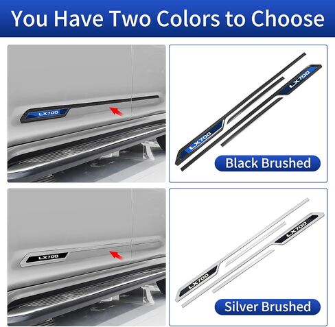 Car Body Trim for 2025 2026 Lexus Lx700h Car Body Anti-Collision Trim Trim Appearance Modification Accessories (Stainless Steel Black) in Kuwait
