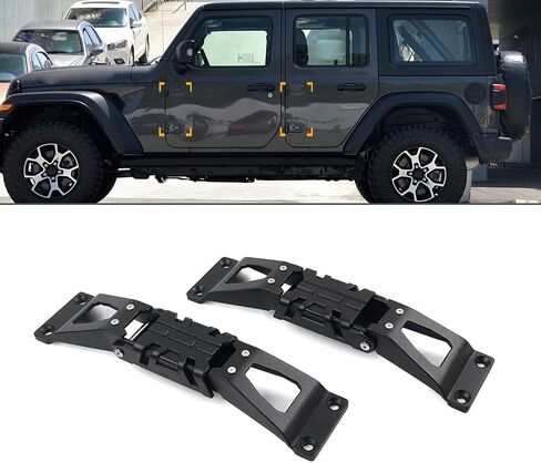 Cngoat41 1 Pair Door Hinge Step Pedal Foot Pegs Steel Black Car For Jeep Wrangler JL 2018-2024 in Saudi Arabia