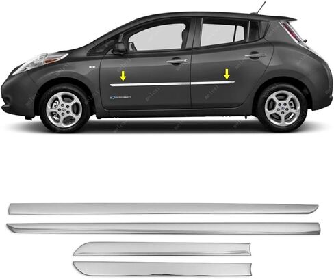 MELEXI Chrome Side Door MOLDING 4 Door 4 PCS S.Steel Compatible with Nissan Leaf 2011 to 2017 in Saudi Arabia