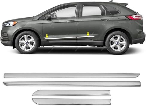 واقي باب جانبي من الكروم من MELEXI بأربعة أبواب S.Steel متوافق مع Ford Edge 2015 فصاعدًا in Saudi Arabia