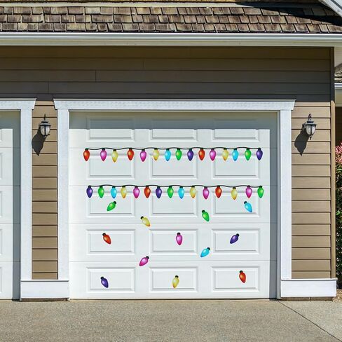 140Pcs Christmas Reflective Car Magnets Decoration Set 84 Colorful Reflective Bulb Light Magnets with 56 Lines for Refrigerator Garage Car Xmas Decor in Saudi Arabia