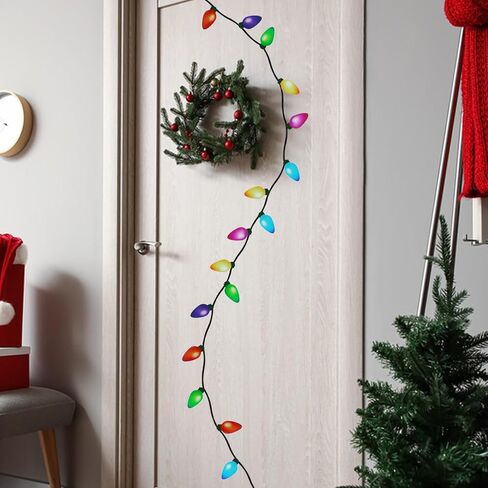 140Pcs Christmas Reflective Car Magnets Decoration Set 84 Colorful Reflective Bulb Light Magnets with 56 Lines for Refrigerator Garage Car Xmas Decor in Saudi Arabia