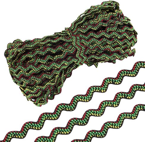 FREEBLOSS 33 Yards Black Rick Rack Trim Wave Bending Fringe Trim 8mm Wide Woven Fabric Ribbon for Sewing Crafts Embellishment Bows Making in Saudi Arabia
