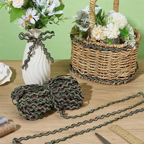 FREEBLOSS 33 Yards Black Rick Rack Trim Wave Bending Fringe Trim 8mm Wide Woven Fabric Ribbon for Sewing Crafts Embellishment Bows Making in Saudi Arabia