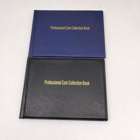 ألبوم حامل مجموعة العملات المعدنية يحتوي على 240 جيبًا - منظم حقيبة تخزين لمستلزمات كتب جمع العملات المعدنية (أزرق) in Saudi Arabia