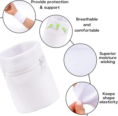 Zipper Pouch, Sweatband, Wristband Wallet for Men and Women, Keys, ID, Cards, Cash in Saudi Arabia