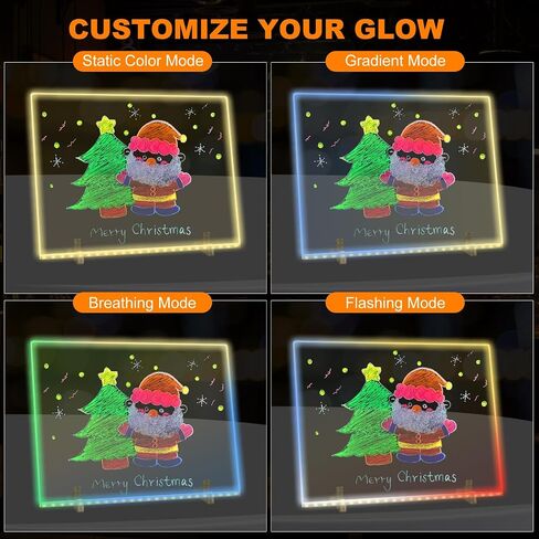 Wohalipsy Doodle Glow Drawing Board is an LED Drawing Board,15.7"X11.8" 4 Modes&7 Colors Busy Board with LED Light is a kivvy Magic Board, Night Light for Room/Store/Office/Festival/Gift in Saudi Arabia