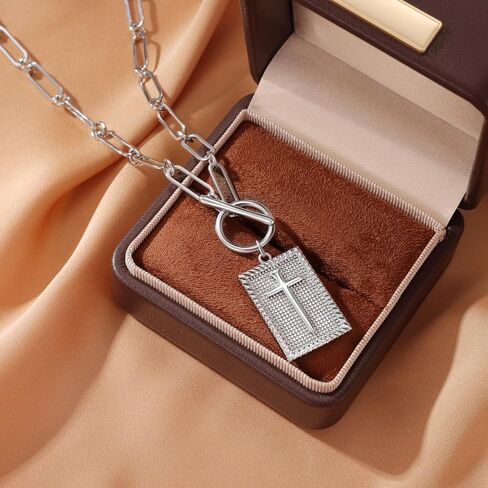 Paperclip Cross Necklace for Women, 14K Gold Plated Brass, Mirror Polished, Anti-Tarnish, Perfect for Layering, Worship, Prayer, Small Church Gatherings, Baptism, Easter, Confirmation in Saudi Arabia