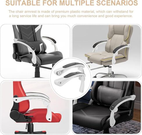 Zerodeko 2Pcs Ergonomic Office Chair Armrests Replacement Parts Sturdy Daily Use Arm Rests for Desk Chairs Comfortable Support Household Accessory in Saudi Arabia