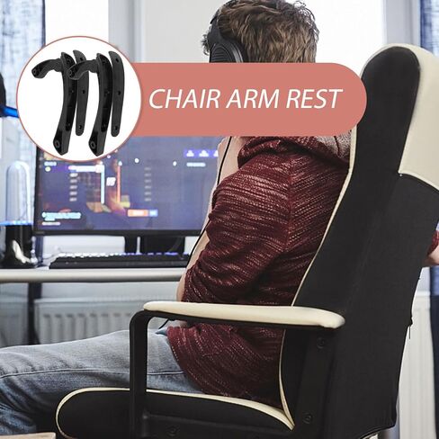 Uonlytech 2Pcs Professional Office Chair Armrest Replacements High-Strength Household Chair Parts for Computer Swivel Task Comfortable Support for Daily Use in Saudi Arabia