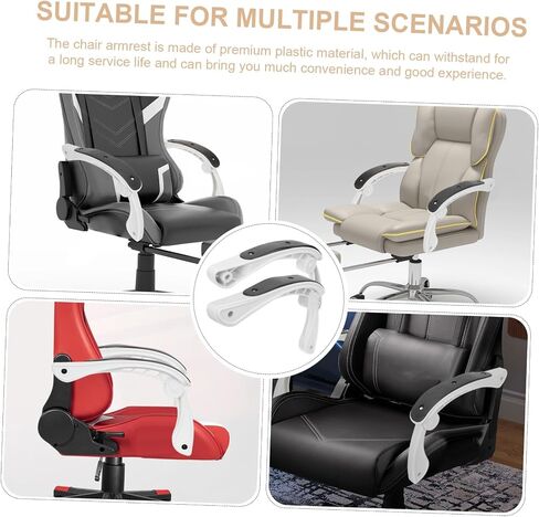 2Pcs Professional Armrest Replacement for Office and Gaming Chairs Fit Chair Parts for Daily Use Easy Installation Ergonomic Support for Computer Desk Seating White in Saudi Arabia