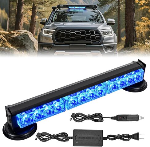 Nilight 12LED الطوارئ اللاسلكية القوية الضوء الأزرق 14 بوصة المغناطيسي جبل شريط ضوء صغير 12 فولت على السطح بالطاقة تحذير المخاطر أضواء وامضة لسيارة شاحنة مقطورة الثلوج محراث مركبات البناء in Kuwait