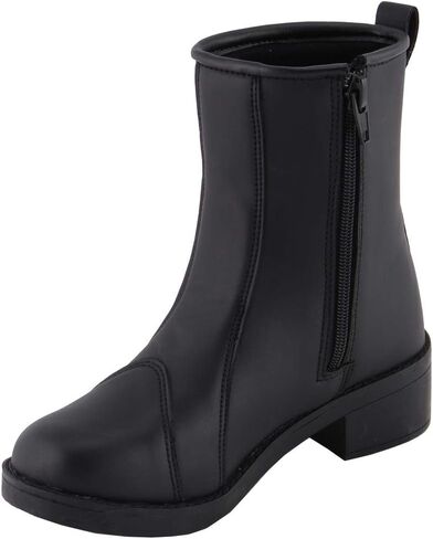 حذاء Milwaukee Leather MBL9485 للسيدات من الجلد الأسود الفاخر "لركوب الدراجات النارية" أنيق لراكبي الدراجات النارية مع غطاء لأصابع القدم - 8 in Kuwait