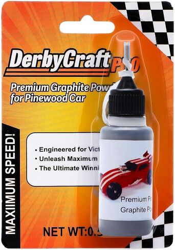 DerbyCraftPro Graphite Powder for Pinewood Cars 0.5oz | Powdered Graphite Lubricant Spray for Derby Wheels & Axles High-Purity 3000-Mesh |Multi-Use Lock Dry Lubricant|Use with Pinewood Weights Car Kit in Saudi Arabia
