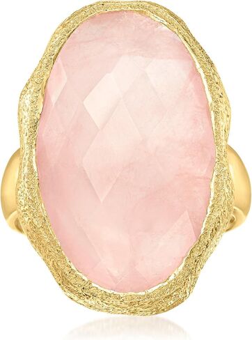 Ross-Simons 17.00 Carat Rose Quartz Ring in 18kt Gold Over Sterling in Saudi Arabia