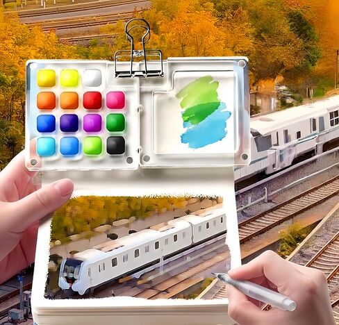 مجموعة ألوان مائية صغيرة من توبيوس مكونة من 28 قطعة، مجموعة ألوان مائية للجيب مكونة من 15 لوحة خشبية شبكية مع طلاء وفرشاة وكتاب رسم ومشبك نحاسي، مجموعة ألوان مائية للسفر للأطفال والبالغين المبتدئين (15 شبكة خشبية) in Kuwait