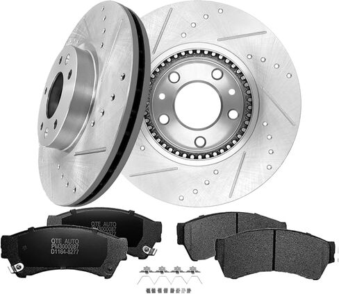 PM Auto Set of 6 Front 299mm Drilled Slotted Brake Disc Rotors-Ceramic Brake Pad Kit Replacement For 2006 Lincoln Zephyr in Saudi Arabia