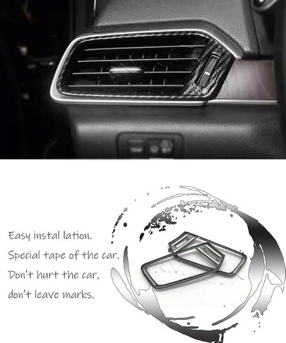 غطاء منفذ تيار متردد بفتحة تهوية جانبية مناسب لسيارة Honda Accord 2018 2019 2020 2021 2022 ملحقات الجيل العاشر ABS من ألياف الكربون الداخلية (ألياف الكربون) 2 قطعة ABS in Kuwait