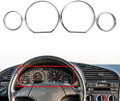 Cnkaka036 4Pc Speedometer Dial Bezel Trim Speedometer Gauge Bezel Cover Speedometer Bezel Speedometer Gauge Dial Ring For BMW 3 Series E36 1990-2000 in Saudi Arabia