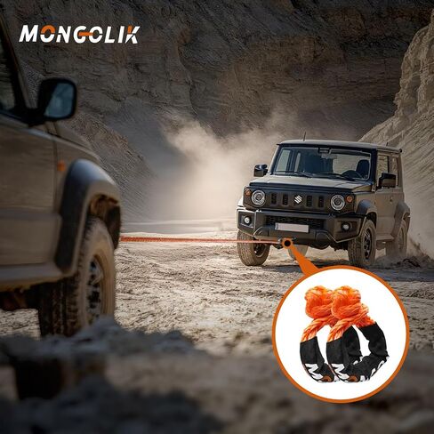 قطعتان من الأغلال الاصطناعية الناعمة 3/4 × 23 بوصة (قوة الكسر 66000 رطل) أغلال سحب للطرق الوعرة، والقطر، والبحرية، والتزوير (أسود) in Saudi Arabia