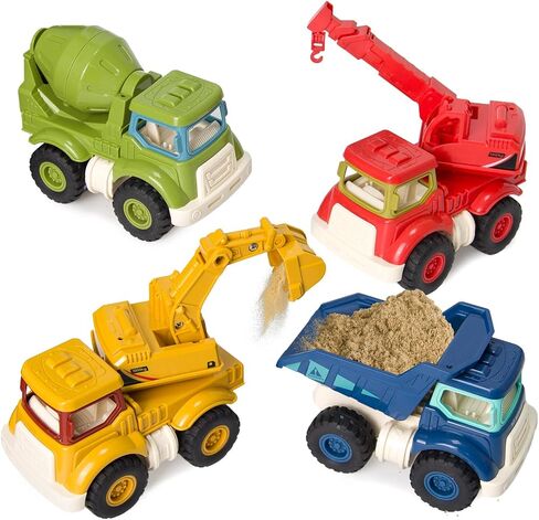Construction Toys for Toddlers 2 3 4 5 Years Old, Sandbox Excavator Toy with Construction Truck Vehicles Dump Crane Cement Mixer Truck Toys for Boys Girls Kids, Christmas Birthday Ideas Gifts in Saudi Arabia