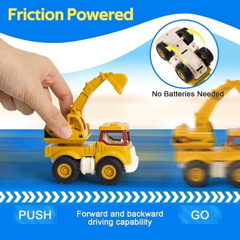 Construction Toys for Toddlers 2 3 4 5 Years Old, Sandbox Excavator Toy with Construction Truck Vehicles Dump Crane Cement Mixer Truck Toys for Boys Girls Kids, Christmas Birthday Ideas Gifts in Saudi Arabia