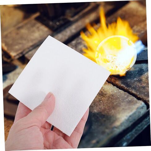 DOITOOL 50pcs Microwave Kiln Paper High Temperature Insulation for Fusing Durable Ceramic Fiber Gasket Material Squares for DIY Crafts and Pottery Projects in Saudi Arabia