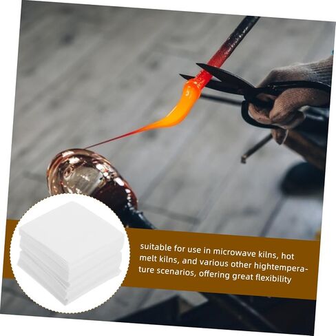 DOITOOL 50pcs Microwave Kiln Paper High Temperature Insulation for Fusing Durable Ceramic Fiber Gasket Material Squares for DIY Crafts and Pottery Projects in Saudi Arabia
