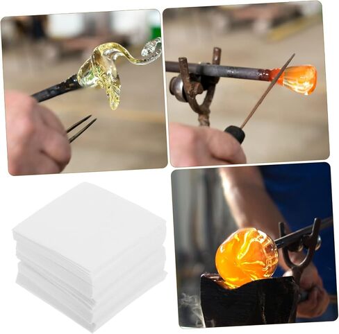 DOITOOL 50pcs Microwave Kiln Paper High Temperature Insulation for Fusing Durable Ceramic Fiber Gasket Material Squares for DIY Crafts and Pottery Projects in Saudi Arabia
