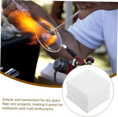 DOITOOL 50pcs Microwave Kiln Paper High Temperature Insulation for Fusing Durable Ceramic Fiber Gasket Material Squares for DIY Crafts and Pottery Projects in Saudi Arabia