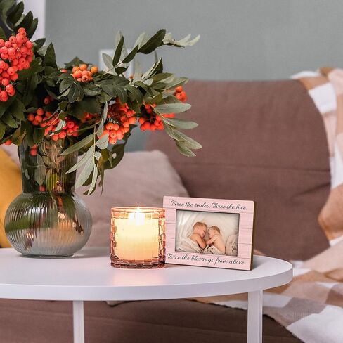 إطار صورة من Twins Baby Items مقاس 4 × 6، إطار صورة خشبي لهدايا الأم التوأم، هدايا طفل توأم للفتيات والأولاد والأم، ضعف البركات من أعلى إطارات الصور المزخرفة لديكور مكتب الطاولة in Saudi Arabia