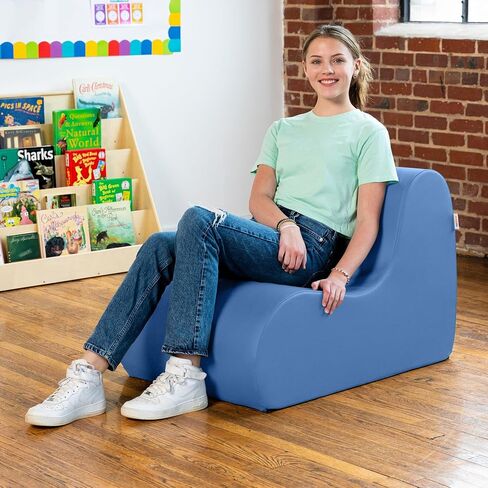 Jaxx Midtown Large Classroom Soft Foam Chair - Premium Vinyl Cover, Black in Saudi Arabia