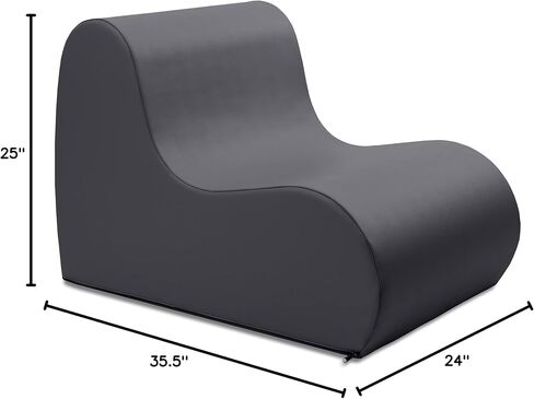 Jaxx Midtown Large Classroom Soft Foam Chair - Premium Vinyl Cover, Black in Saudi Arabia