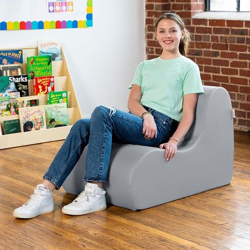 Jaxx Midtown Large Classroom Soft Foam Chair - Premium Vinyl Cover, Black in Saudi Arabia