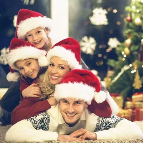 Christmas Hat adult universal thick Christmas hat red velvet suitable for decorating New Year's holiday parties in Saudi Arabia