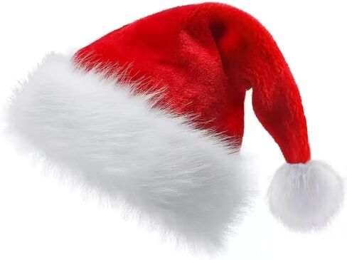 Christmas Hat adult universal thick Christmas hat red velvet suitable for decorating New Year's holiday parties in Saudi Arabia