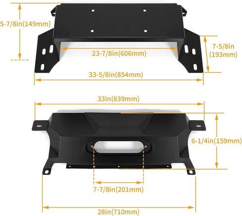 لوحة ونش KUAFU متوافقة مع 2021-2024 Ford Bronco Hidden Winch Mount Mounting Black Steel in Saudi Arabia