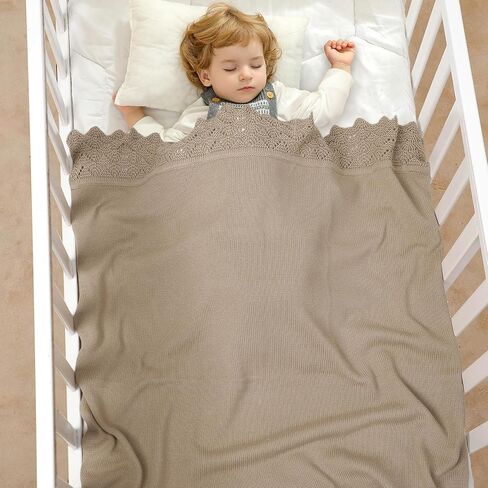 Hadetoto Baby Essentials بطانية أطفال ناعمة ومريحة مصنوعة من القطن بنسبة 100%، بطانية وافل للأطفال الصغار الذين يتلقون بطانيات الأطفال حديثي الولادة من الأولاد والبنات - أخضر داكن in Kuwait